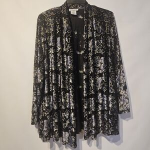 After Dark Women's Embellished Long Sleeve Open Front Cardigan Soft Draped